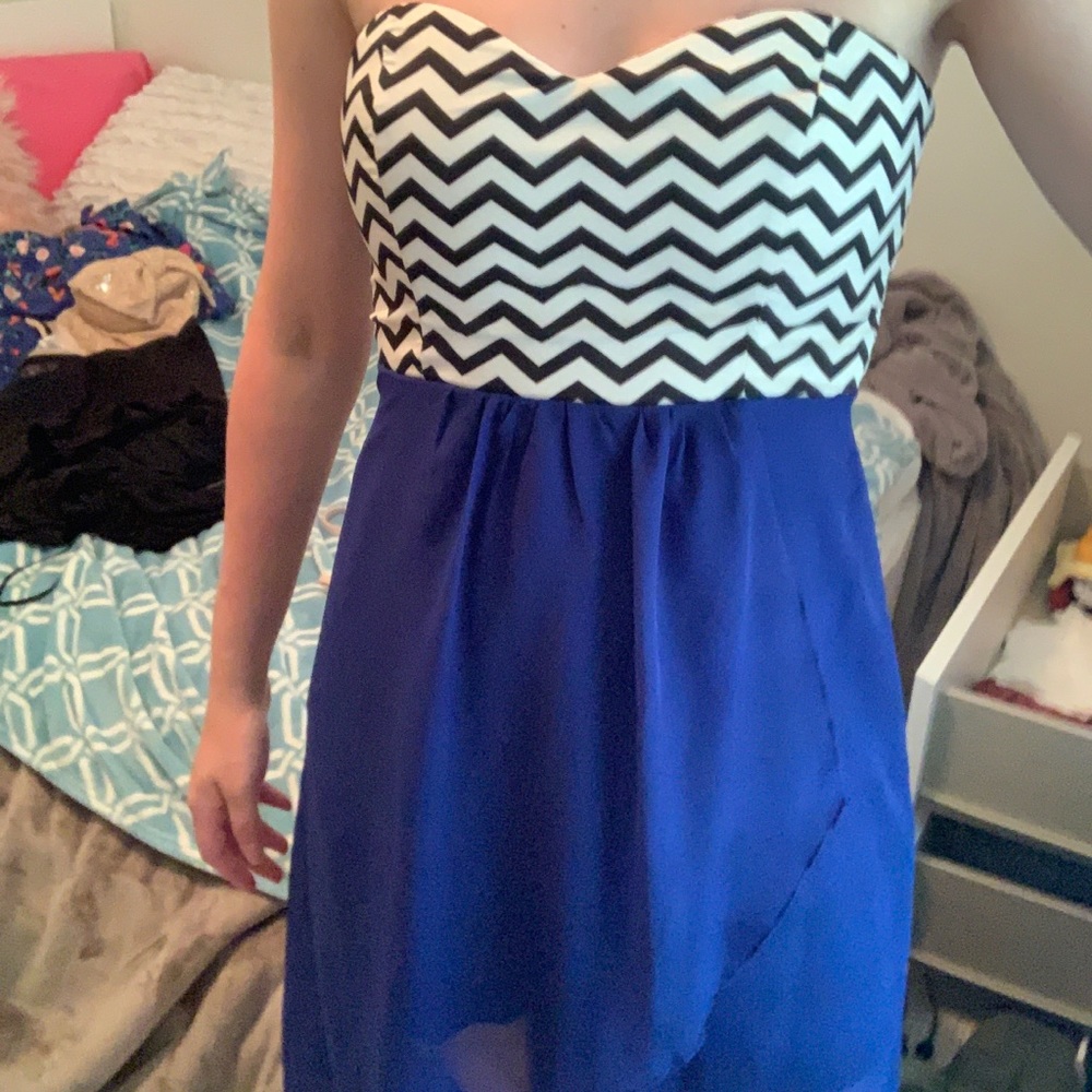 Strapless High-Low Dress